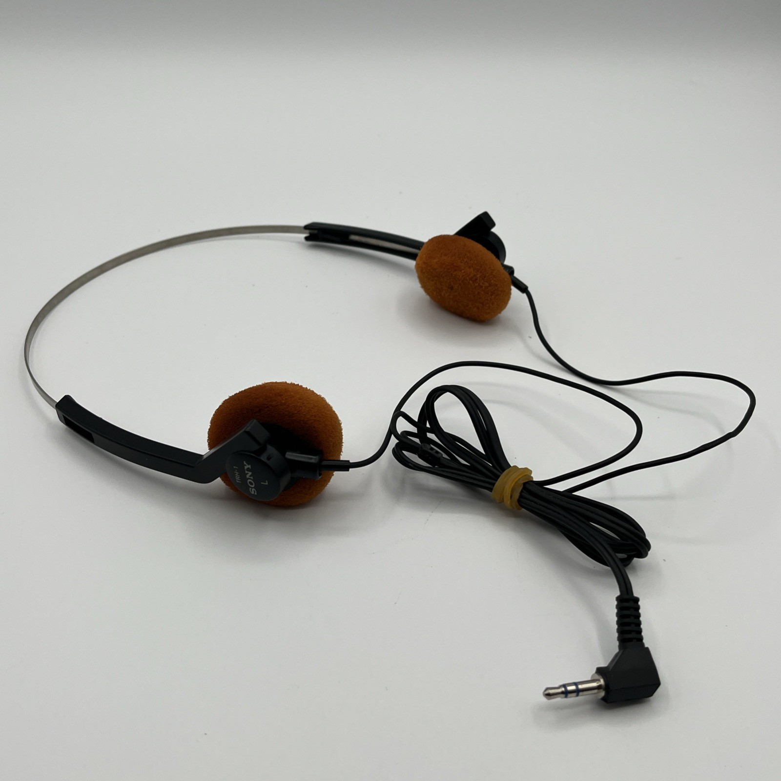 Sony TRH-1 Wired Stereo Headphones 3.5mm Jack for Walkman w/ Orange Pads, Tested