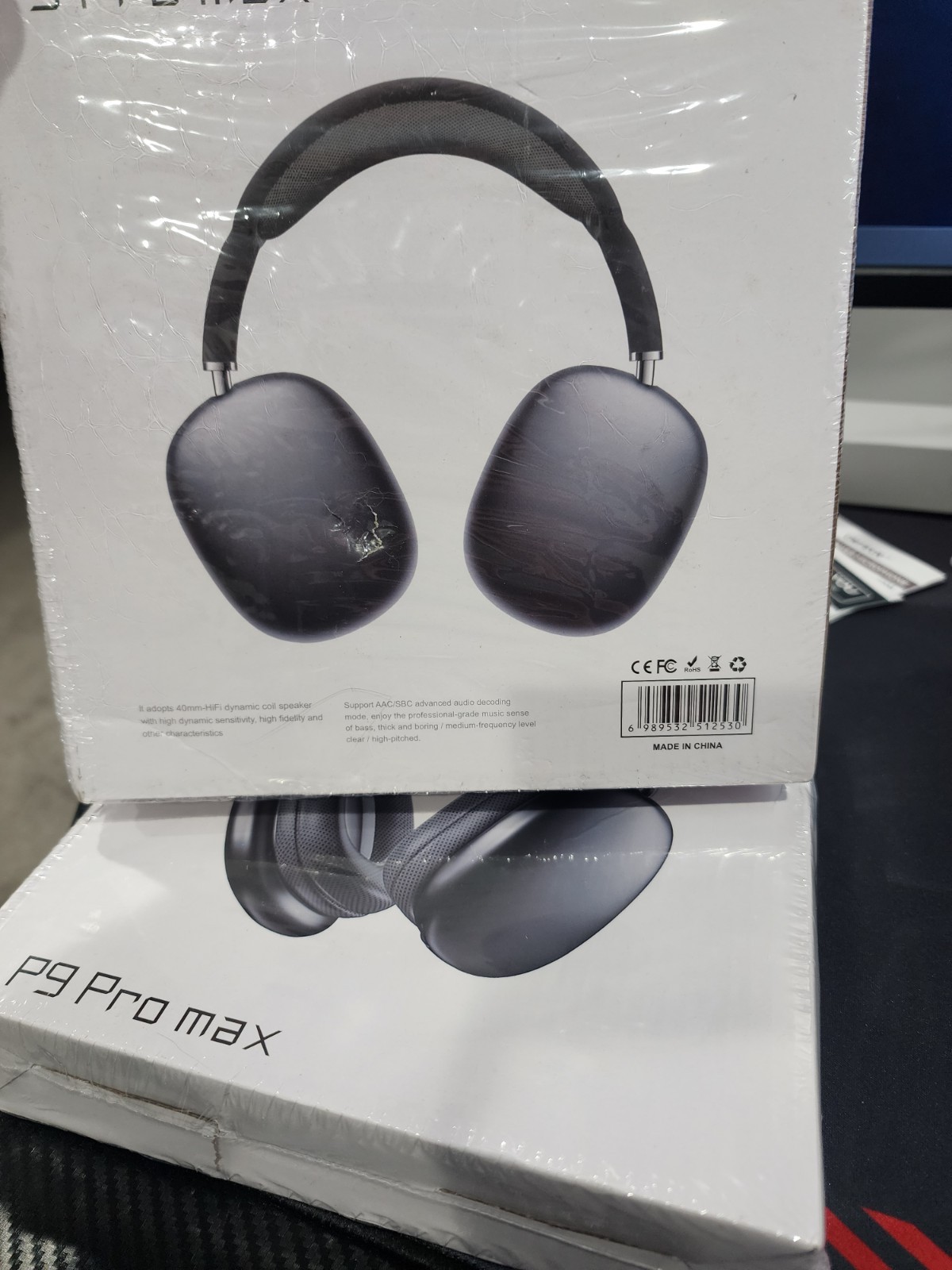 P9 Pro Max Wireless Bluetooth Headphones Over Ear Noise Cancelling Mic-black