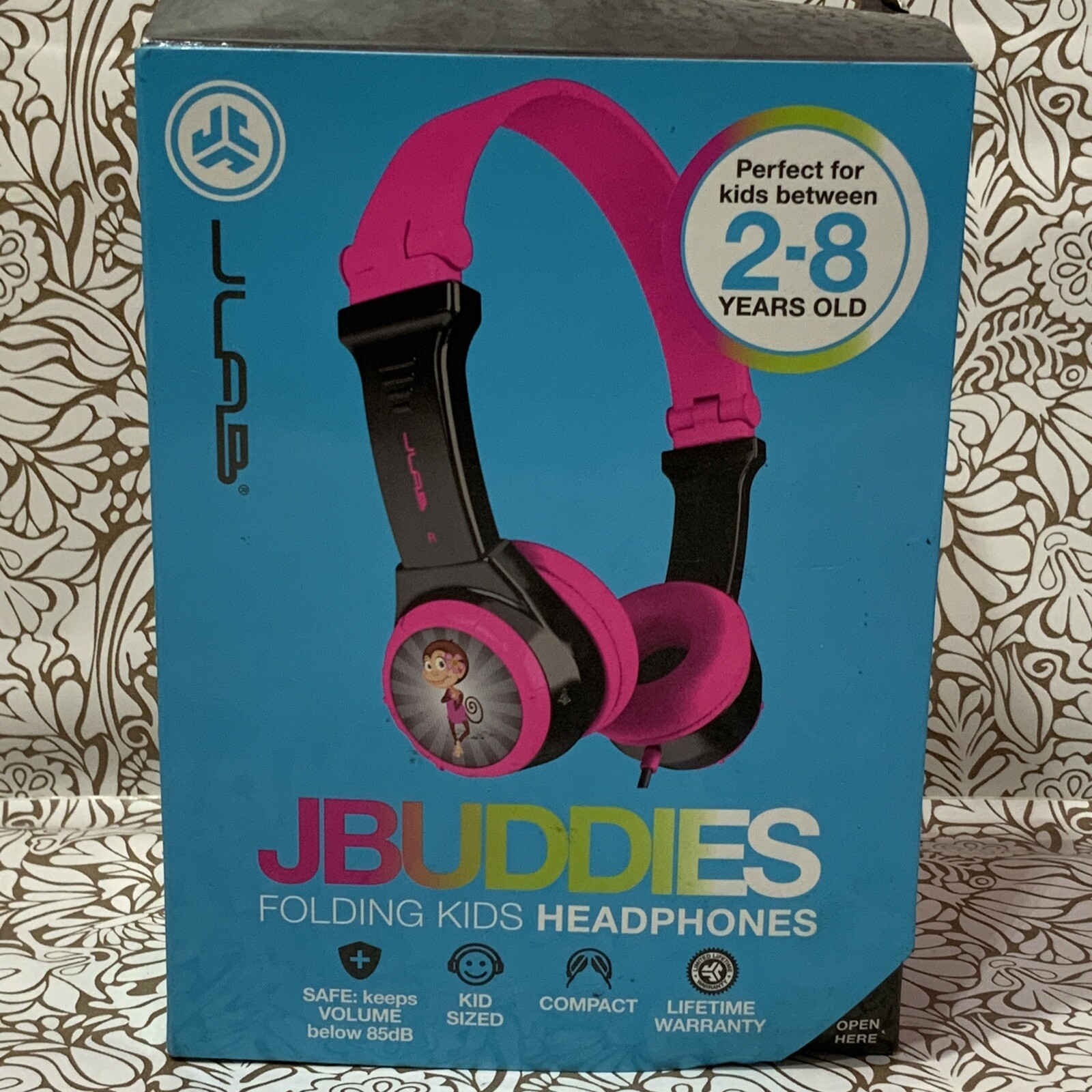 📀 JBuddies Folding Kids Headphones, Black/Pink