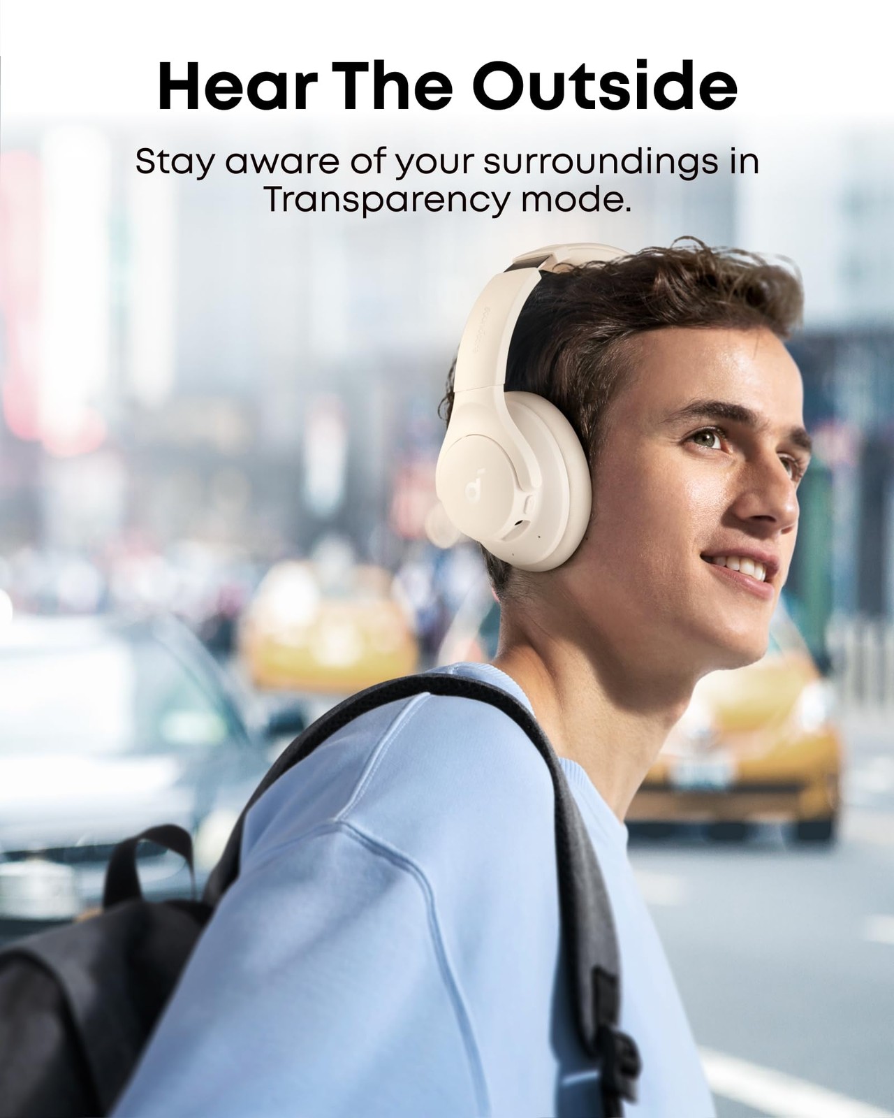 Soundcore by Anker Q20i Hybrid Active Noise Cancelling Standard, Almond White