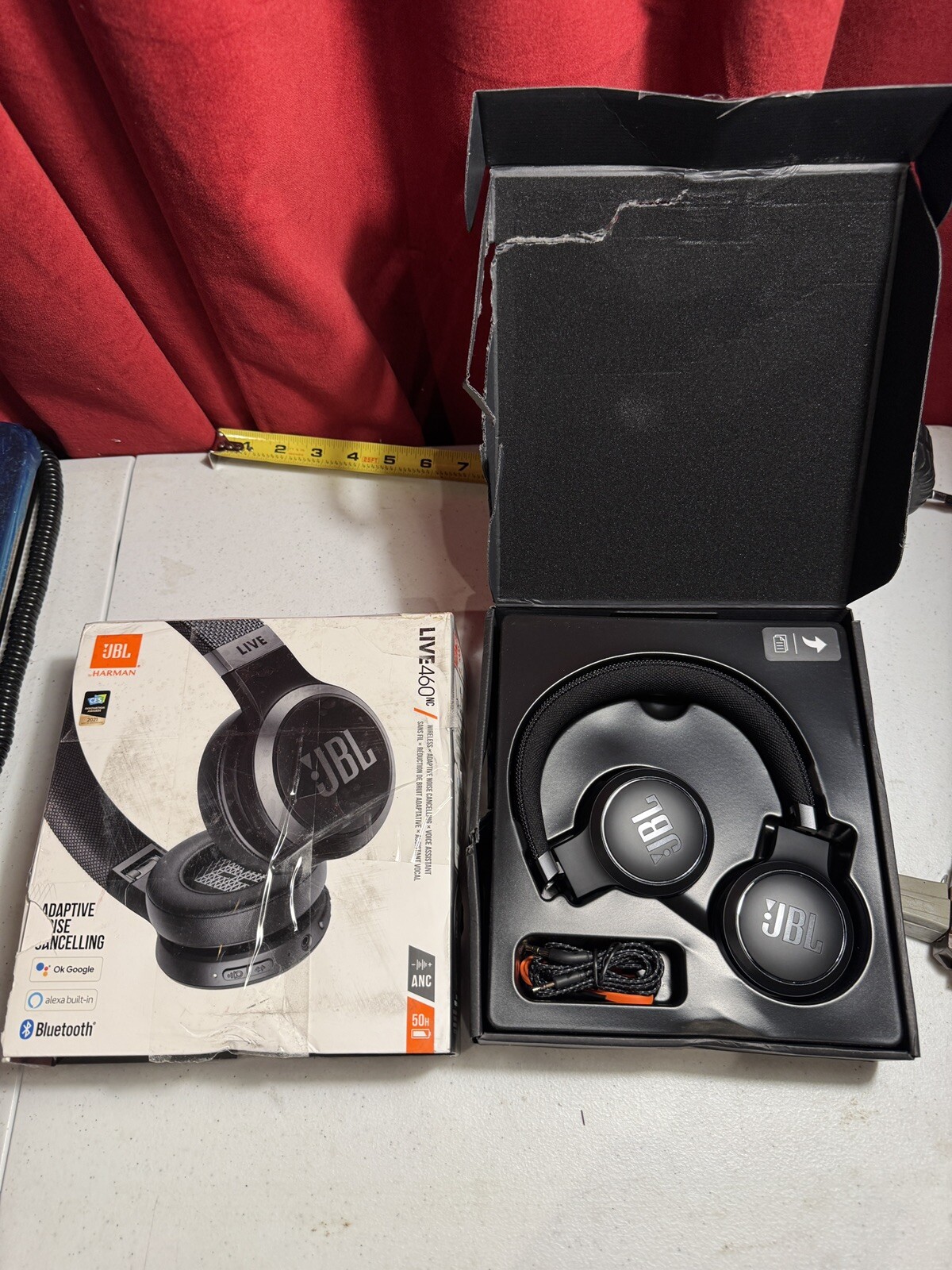 JBL Live 460NC Adaptive Noise Cancelling Over Ear Headphones, Black • New No Box