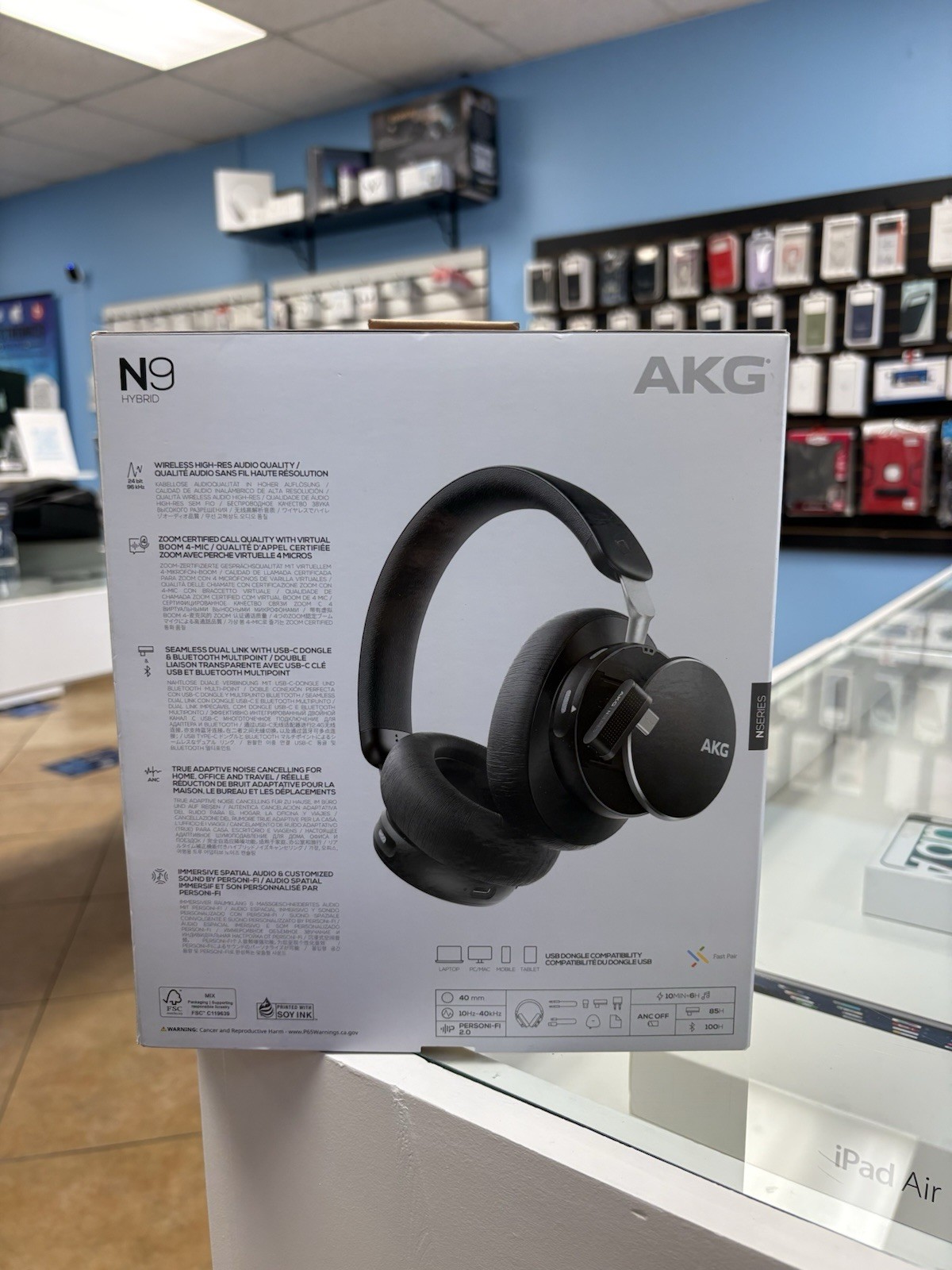 AKG N9 HYBRID True Adaptive Noise Cancelling Wireless Headphones 100H New Sealed