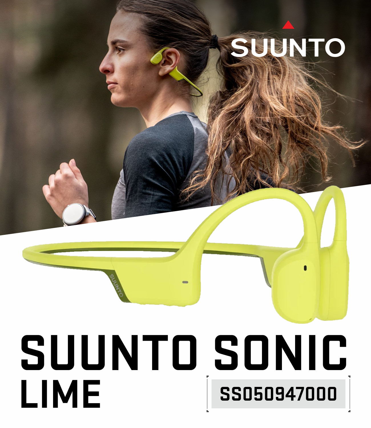 SUUNTO Sonic Open-Ear Bone Conduction Sports Headphone Lime