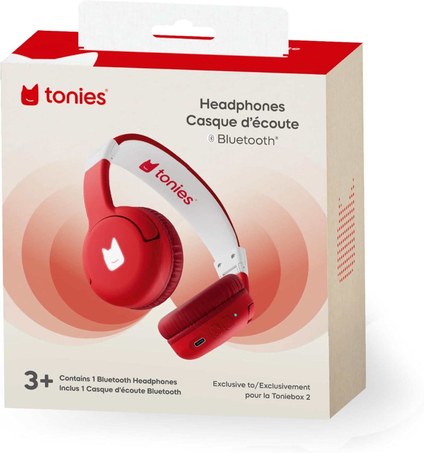 Tonies Bluetooth Headphones for Toniebox 2 – Sunset Red
