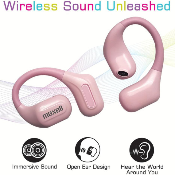 Maxell OWS Pro Bluetooth Open Earhooks (Pink)