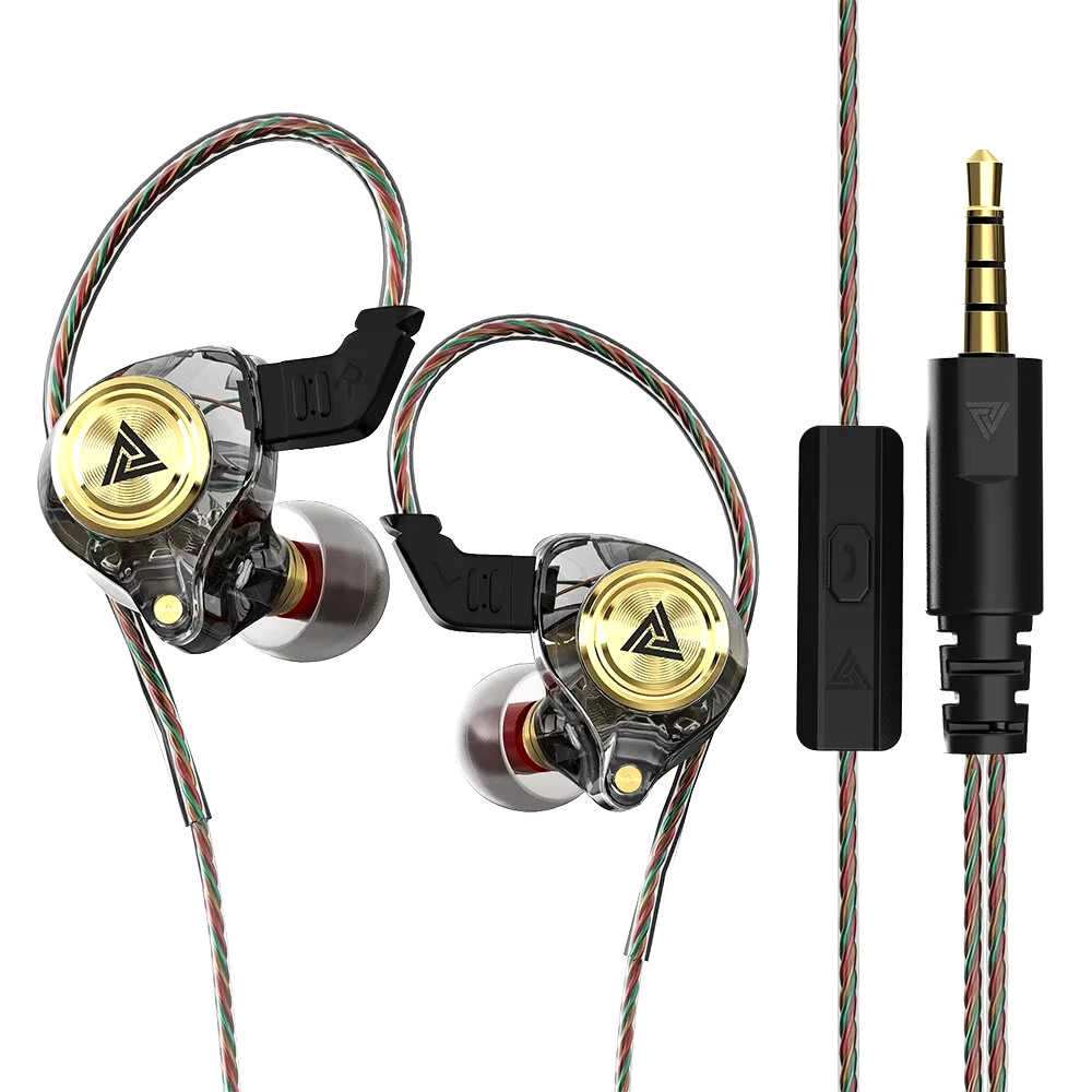 Qkz Wired Headphones AK3 With Microphone, HiFi Music Monitor**