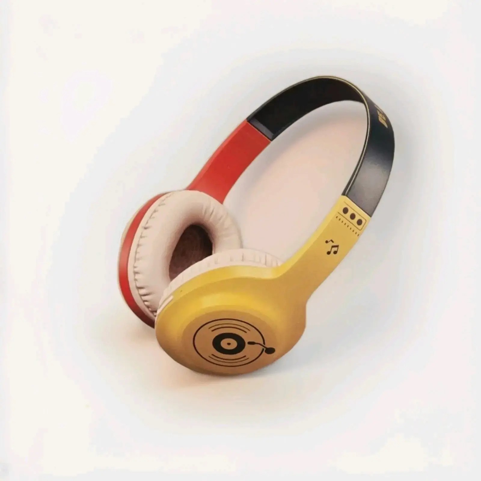 Heyday Wireless On-Ear Headphones with Microphone – Yellow/Orange – New