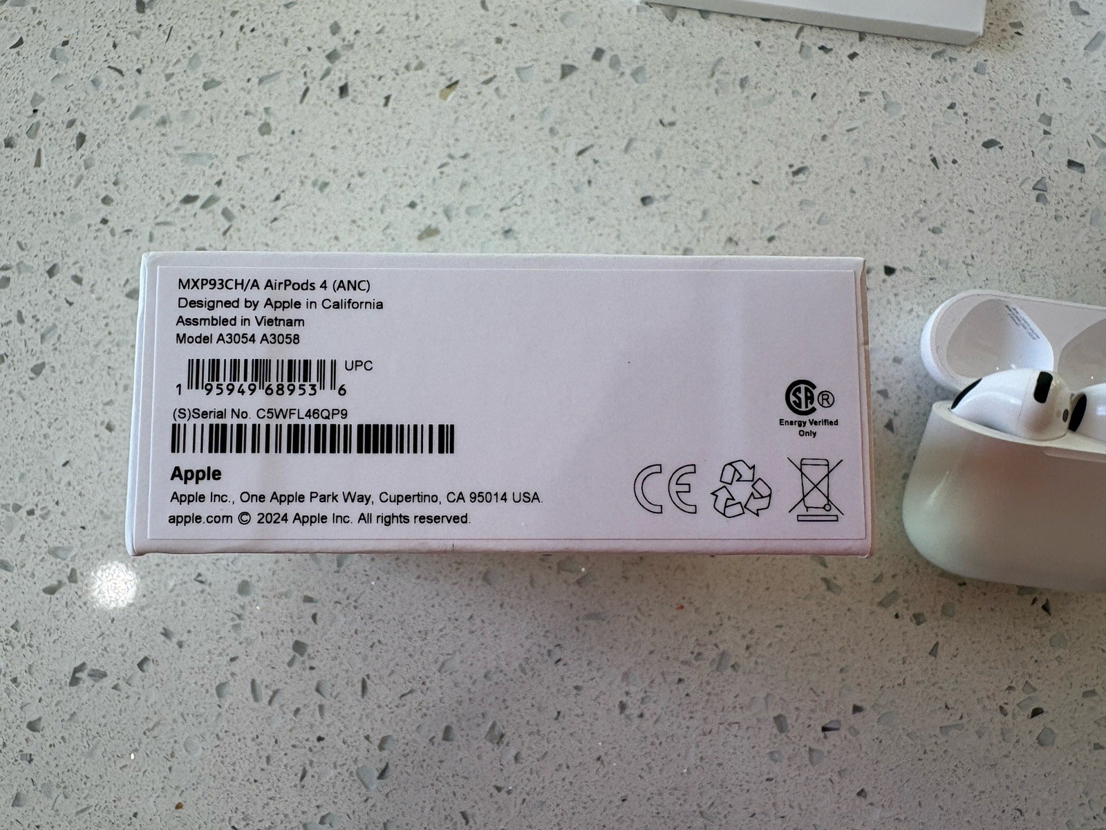 Apple AirPods 4 (ANC) MXP93CH/A A3054 A3058 2024 Wireless Earbuds