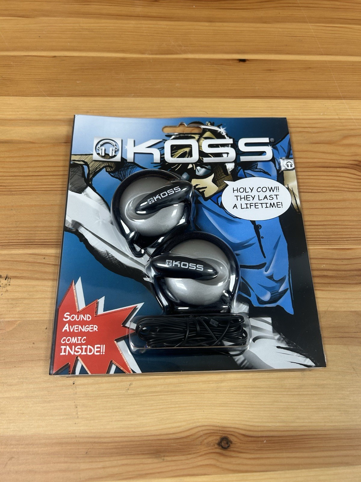 Koss SA1 SportClip Clip-On Ear Headphones Silver/Purple/Blue Vintage