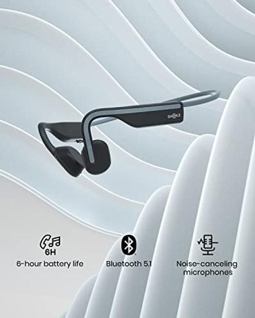 SHOKZ OpenMove – Open-Ear Bluetooth Sport Headphones – Bone Conduction Grey