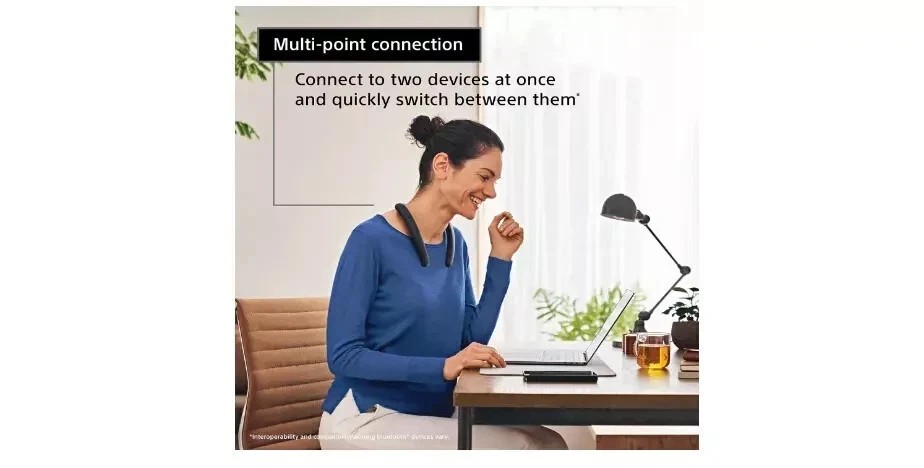 Sony SRS-NB10 Wireless Neckband Bluetooth Speaker ,20 Hours of Battery Life