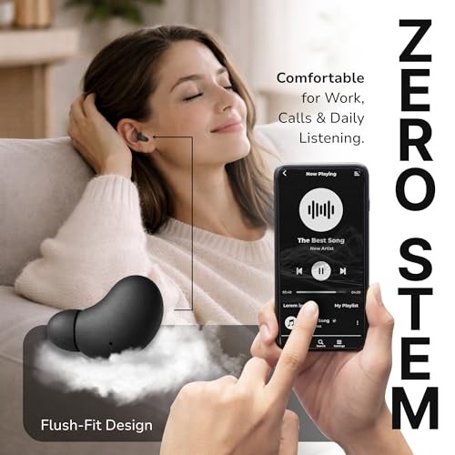 VionB Air Invisible Earbuds Wireless Bluetooth 5.4 for Small Ears, Matte Onyx