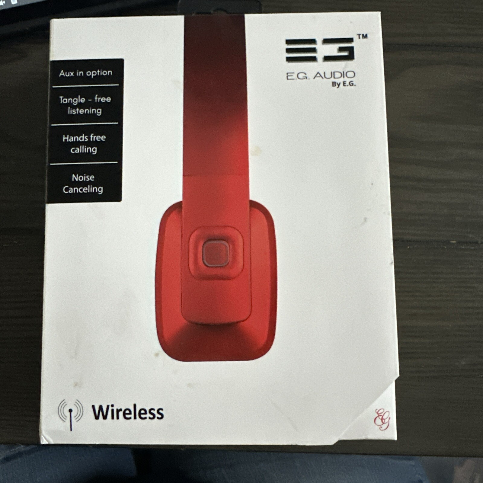 E.G. AUDIO Wireless Bluetooth Noise Cancelling Headphones, Built in Mic, RED