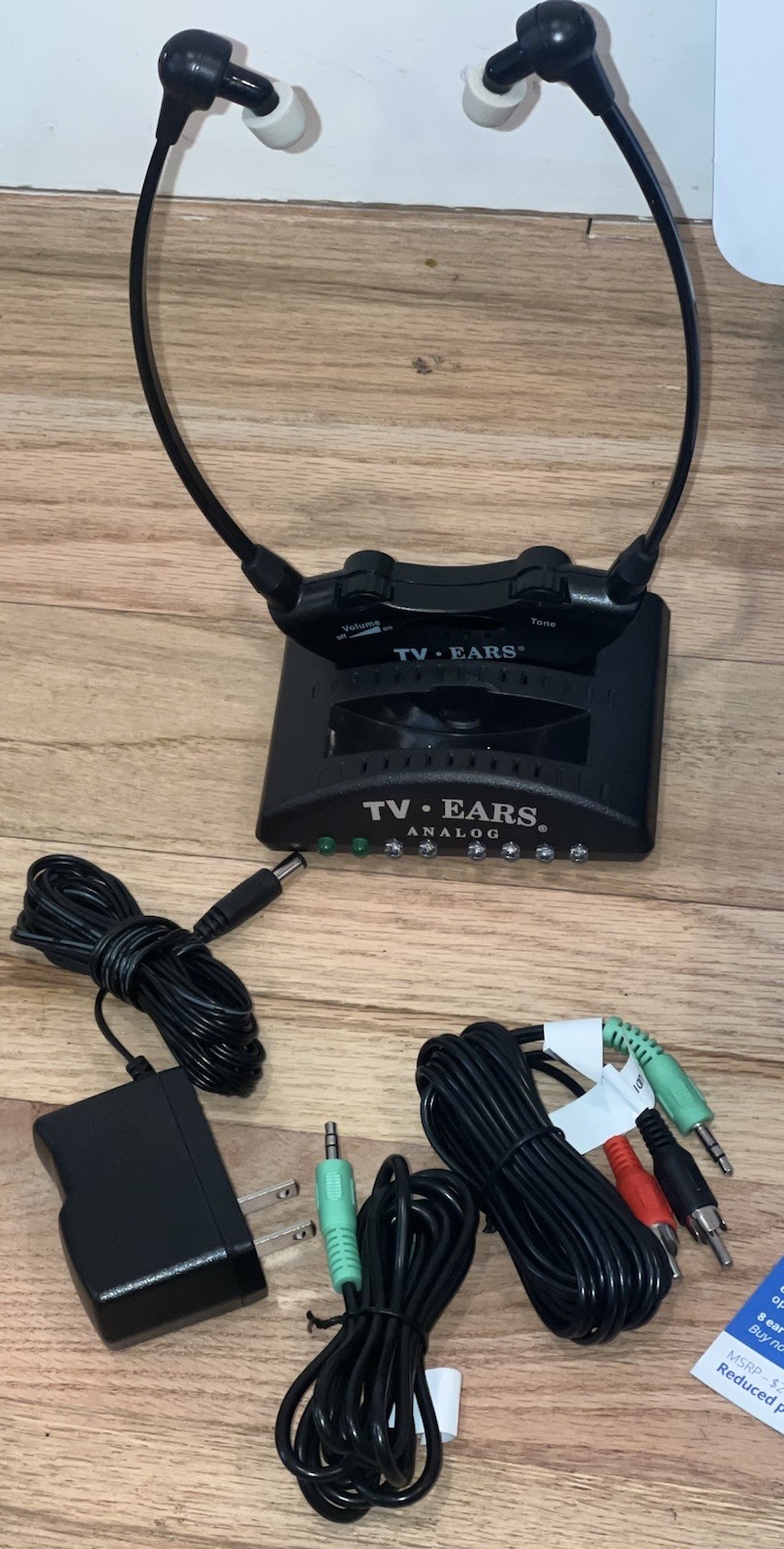 TV Ears Original Wireless Headsets System 11641 Hearing Aid Device Black
