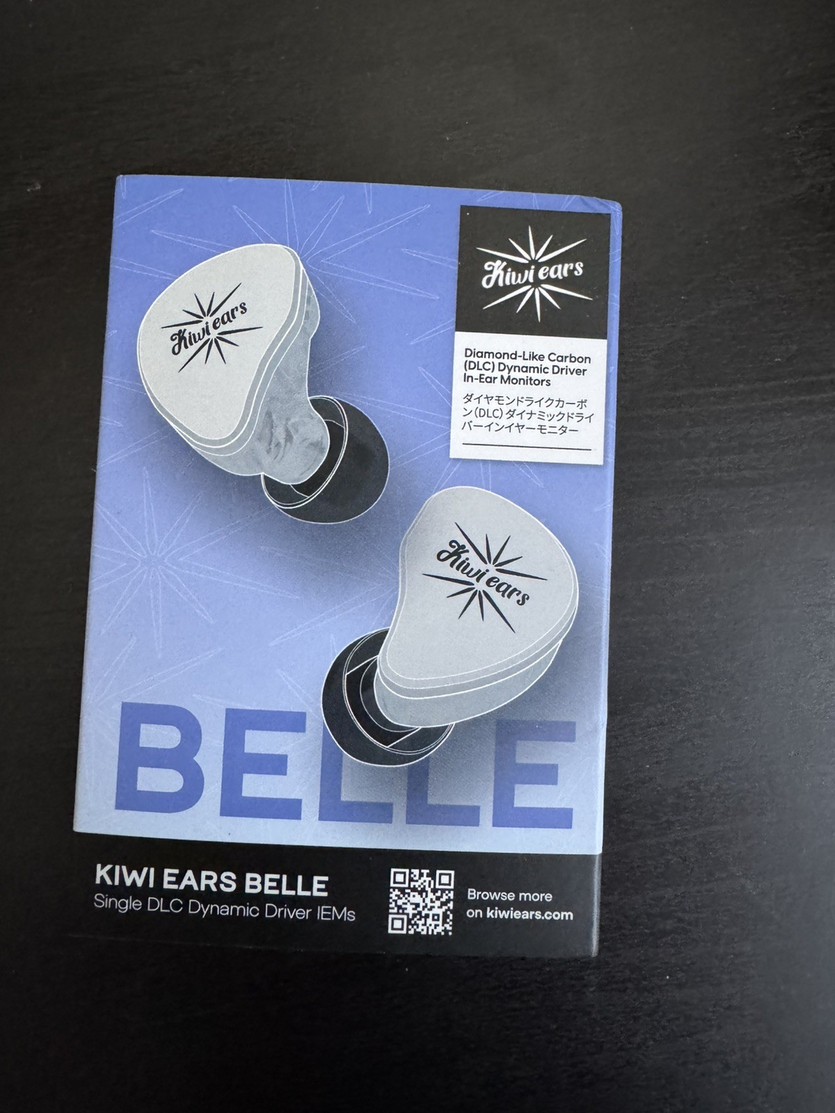 Kiwi Ears Belle 10mm DLC Dynamic Driver IEM Hifi Earphone with Cable