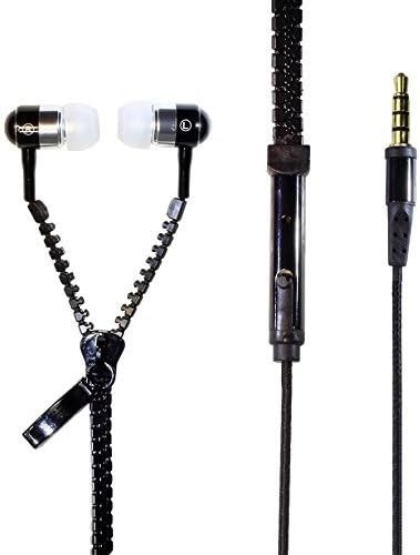(10 PACK) Zipper In-Ear Stereo Earbuds Headphone Earphone Headset With Mic BLACK