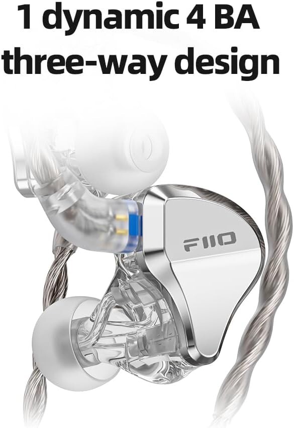 FiiO JadeAudio JH5 1DD+4BA Hybrid 5 Driver In-ear Earphone,0.78mm 2 Pins (Black)