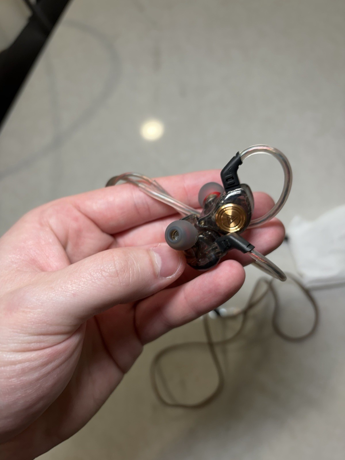 KZ AK3 In-Ear Earbud Earphones w/ Mic Ear-Hook 10mm 3.5mm Black Gold