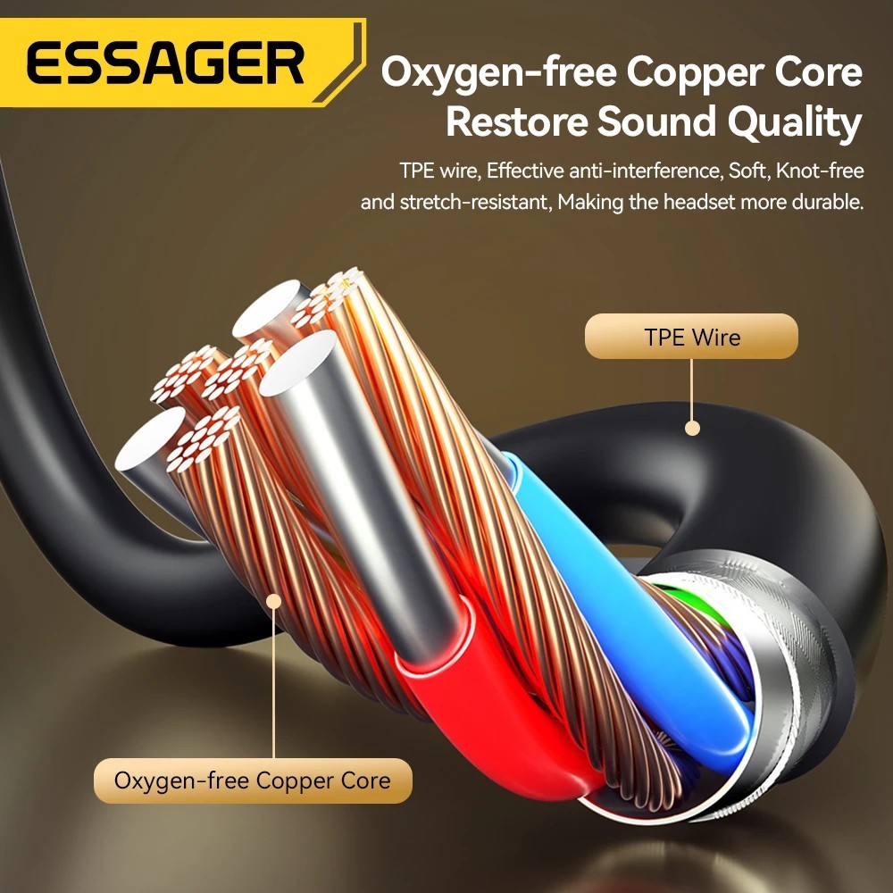 Essager 3.5mm Wired Earphones In-Ear Headset with Microphone Stereo Headphones