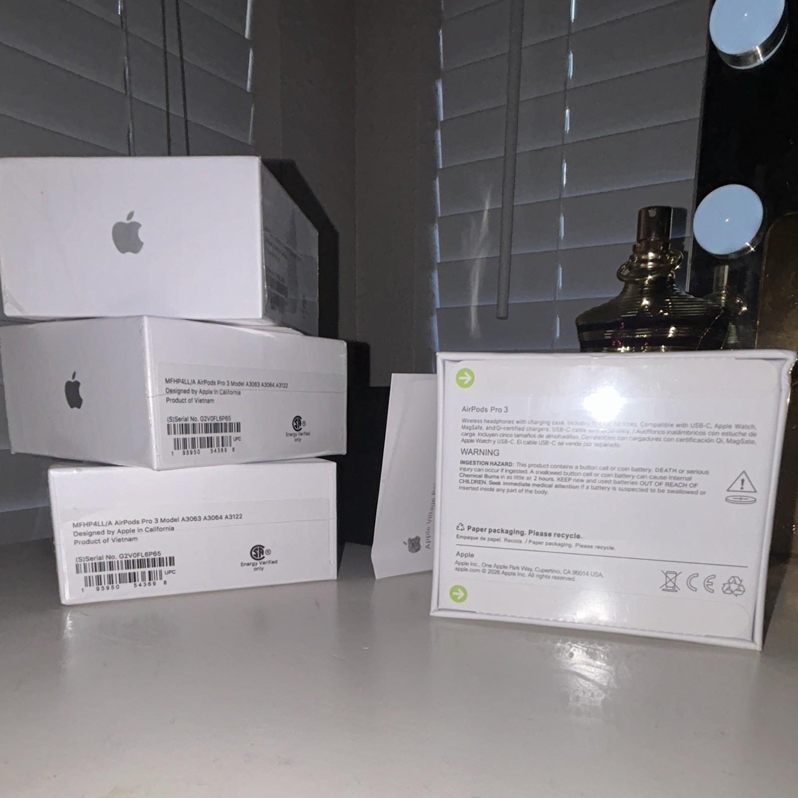 UNOPENED AirPods Pro 3 White In-Ear Bluetooth Wireless Earbuds w/ Built-In Mic
