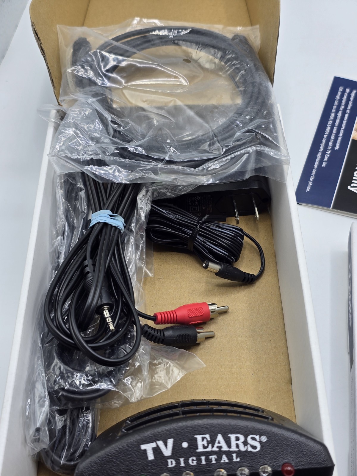 TV Ears Digital 5.0 Wireless Hearing System w/ 2 Headsets, Cables, Ear Tips Etc