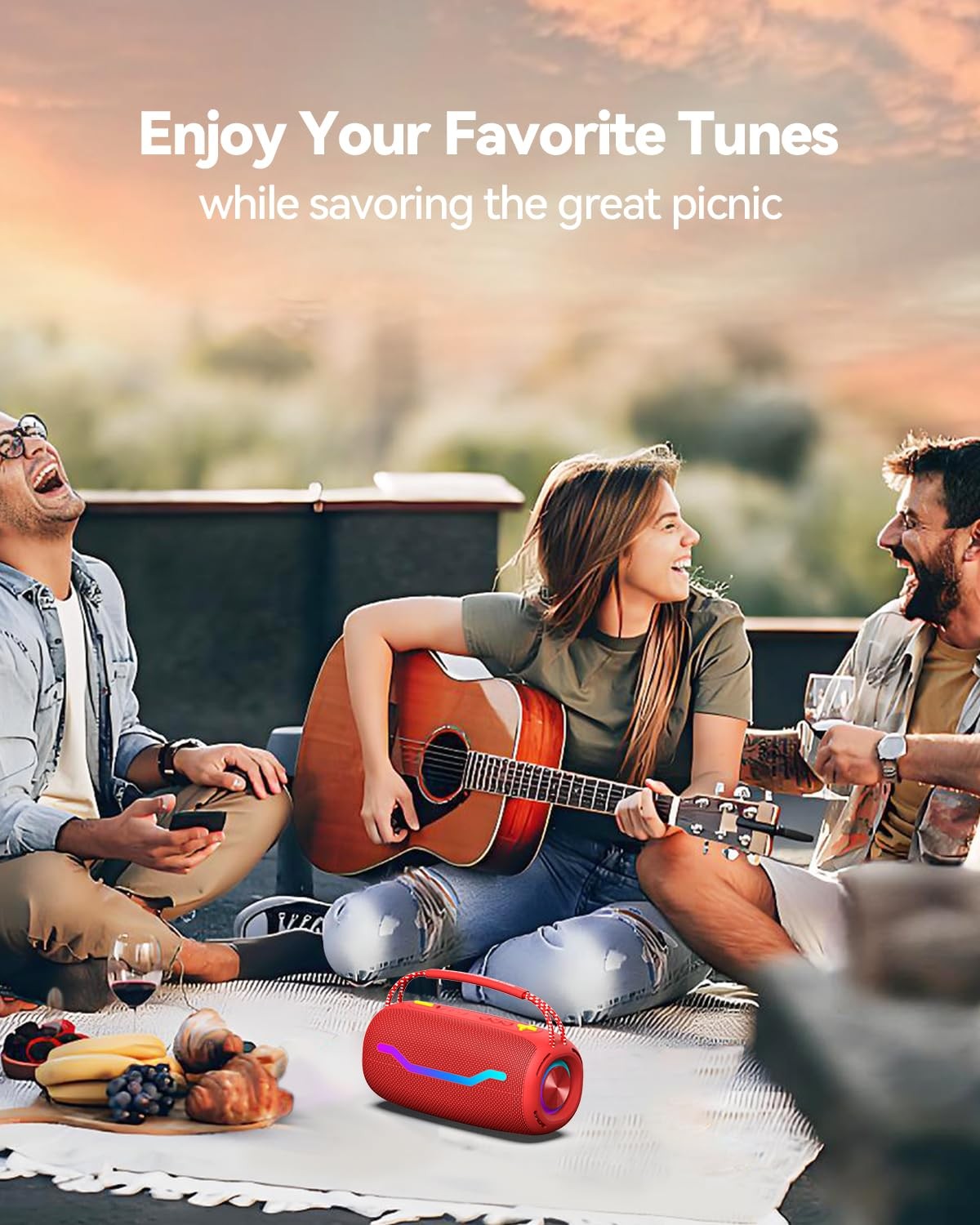 Portable Bluetooth Speaker with Light, Waterproof Karaoke Machine for Adults …