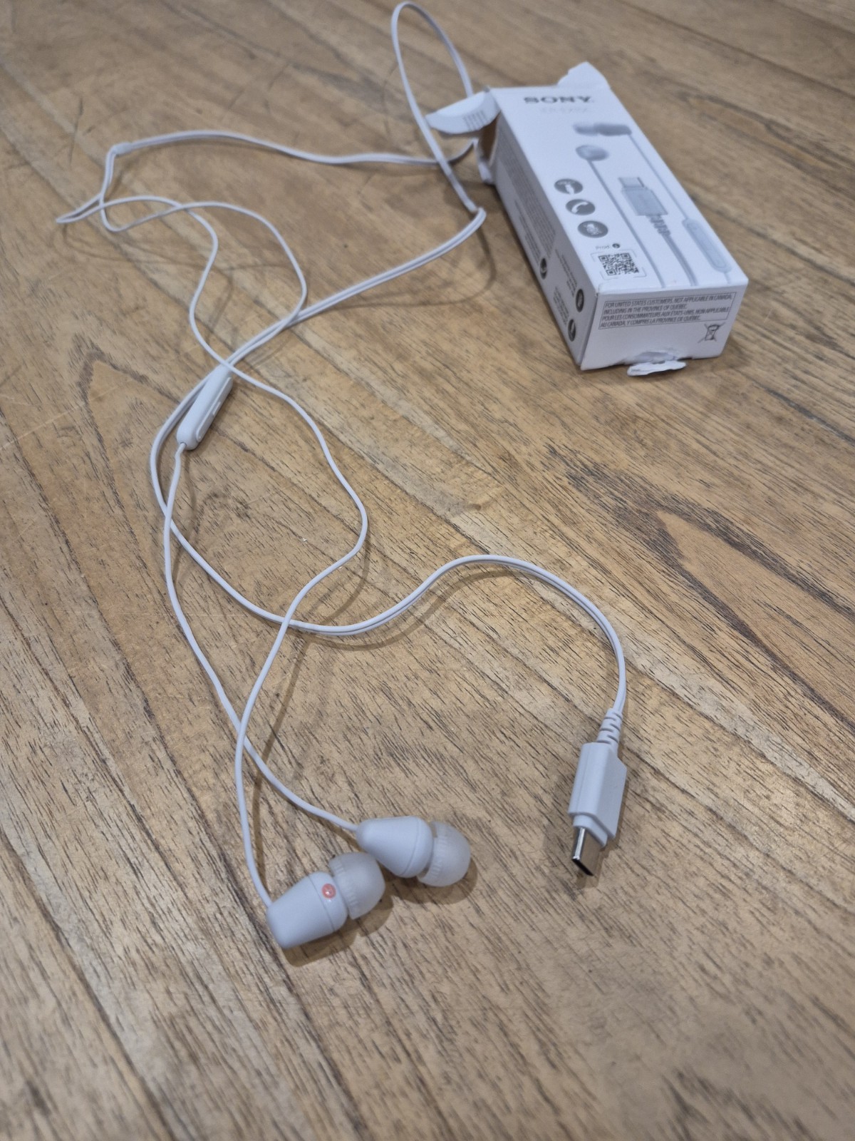 Sony IER-EX15C Stereo Earbud Headphones Wired In-Ear Earphones USB-C (White)