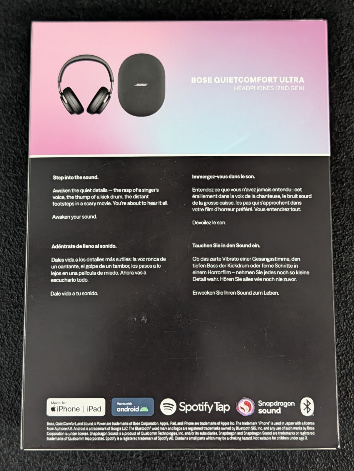 Bose QC Ultra 2nd Gen Headphones – New Open Box Condition – Black