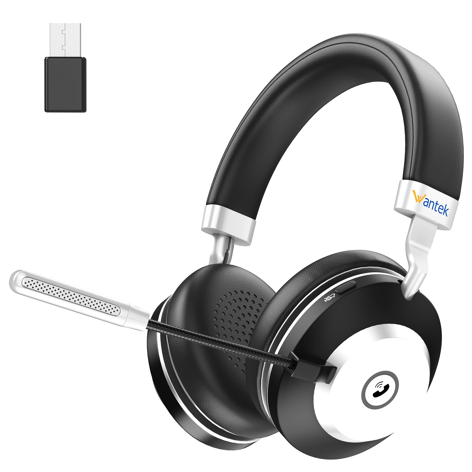 Wantek 882M Wireless Headsets with Microphone USB Dongle Bluetooth Headphones