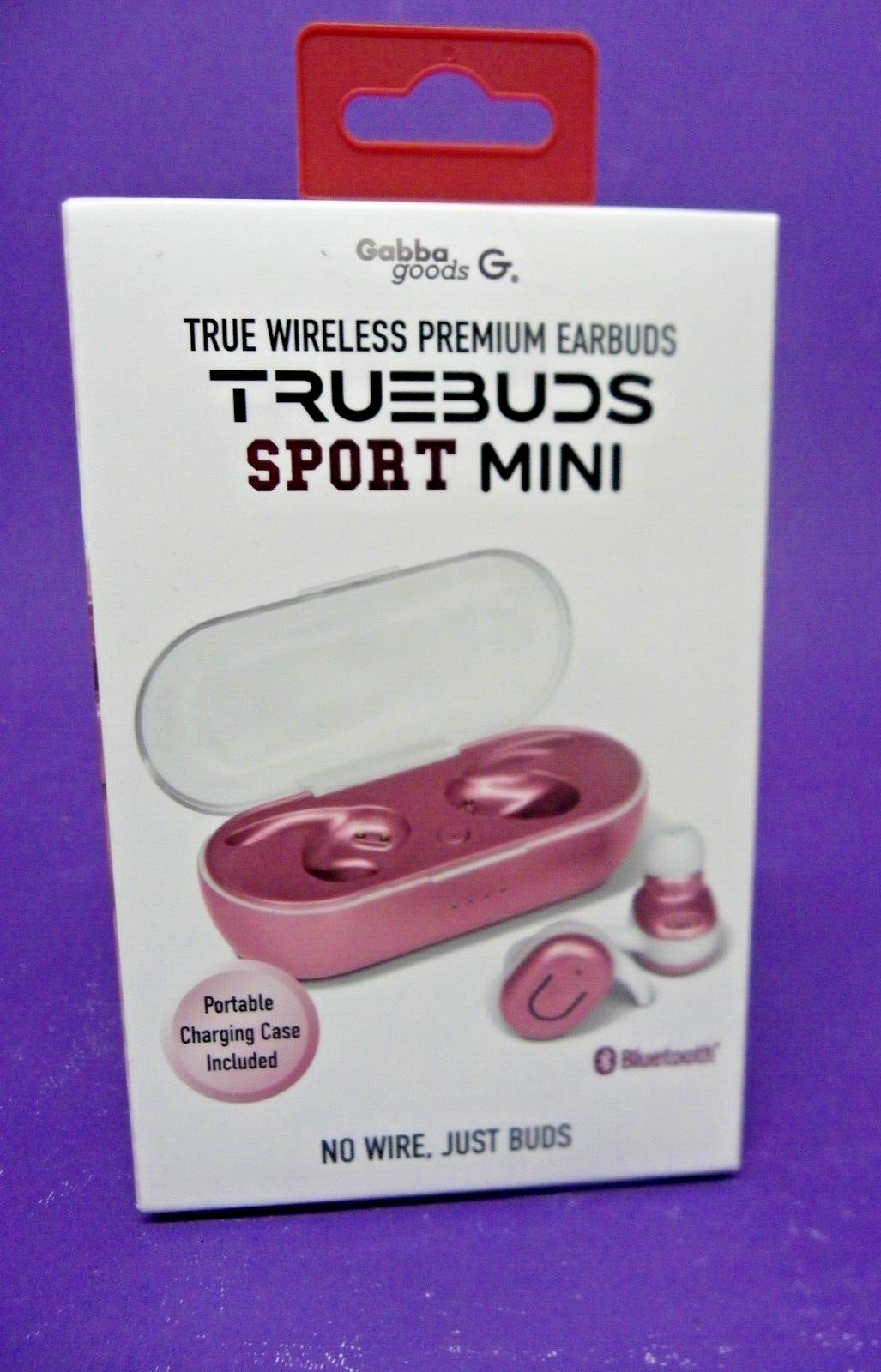 Gabba Goods TrueBuds Sport Mini Wireless Bluetooth Earbuds Metallic Pink New
