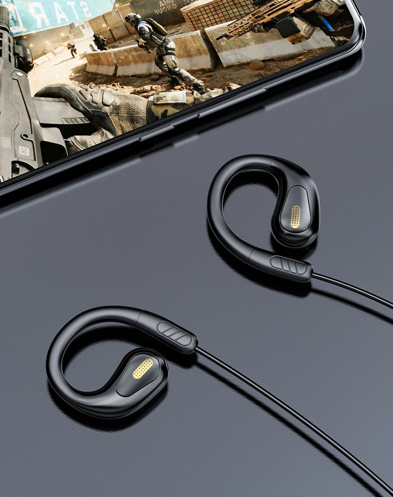 3.5mm TP-C Wired Not in Ear Headphones 9D Surround Sound Music Gaming Headset Ul