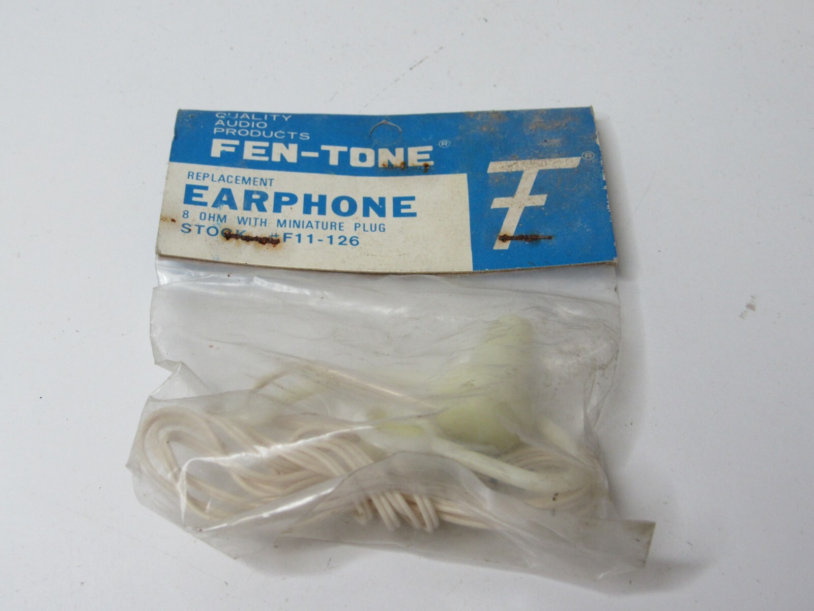 Vintage Fen Tone Fentone Ear 8 Ohm With Miniature Plug #US28