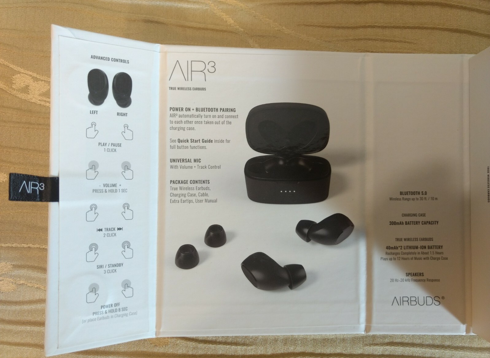 Air3 Airbuds True Wireless Earbuds Brand NEW Sealed Water Resistant