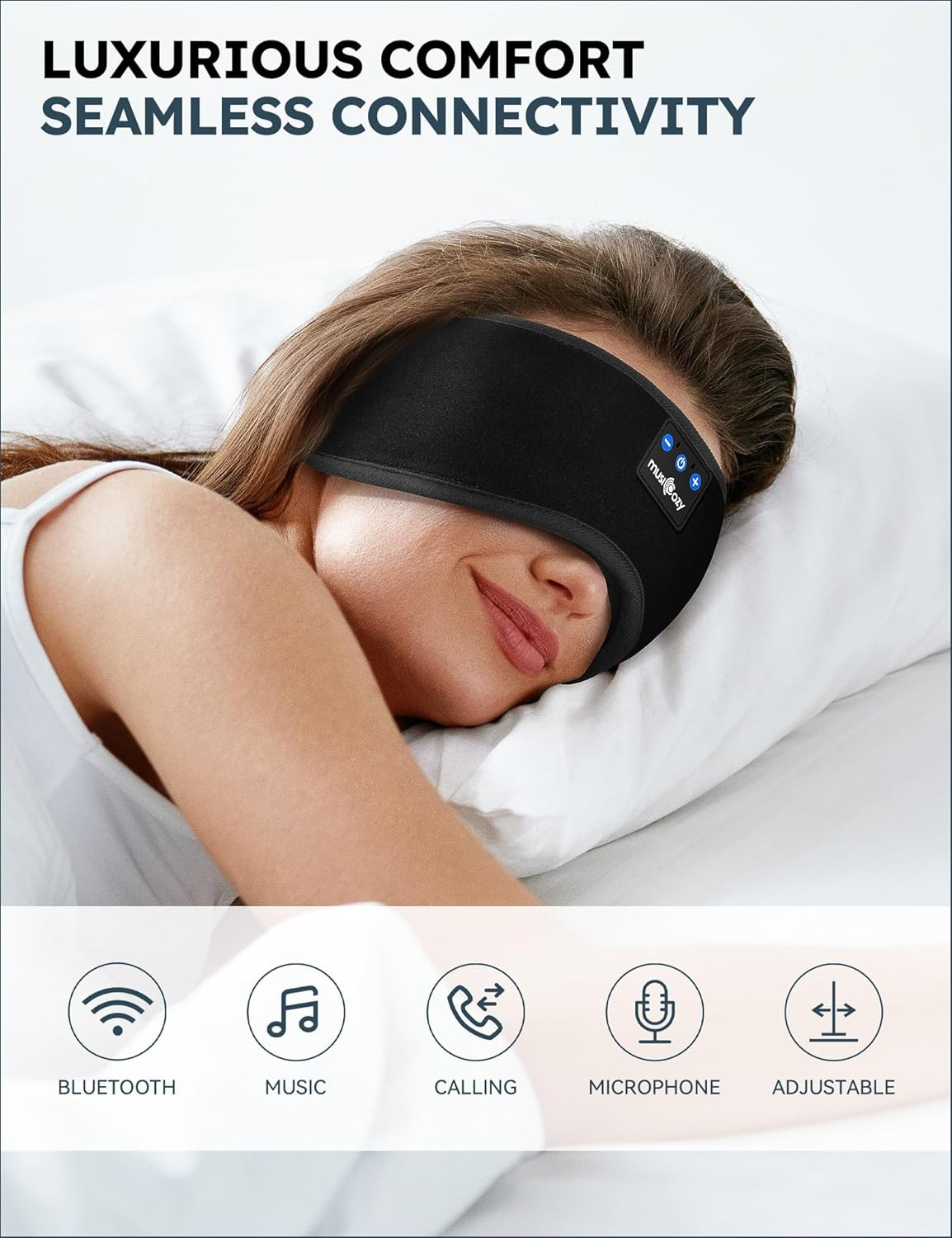 Sleep Headphones, Bluetooth 5.4 Sleep Mask Headband Headphones Sleeping Eye Mask