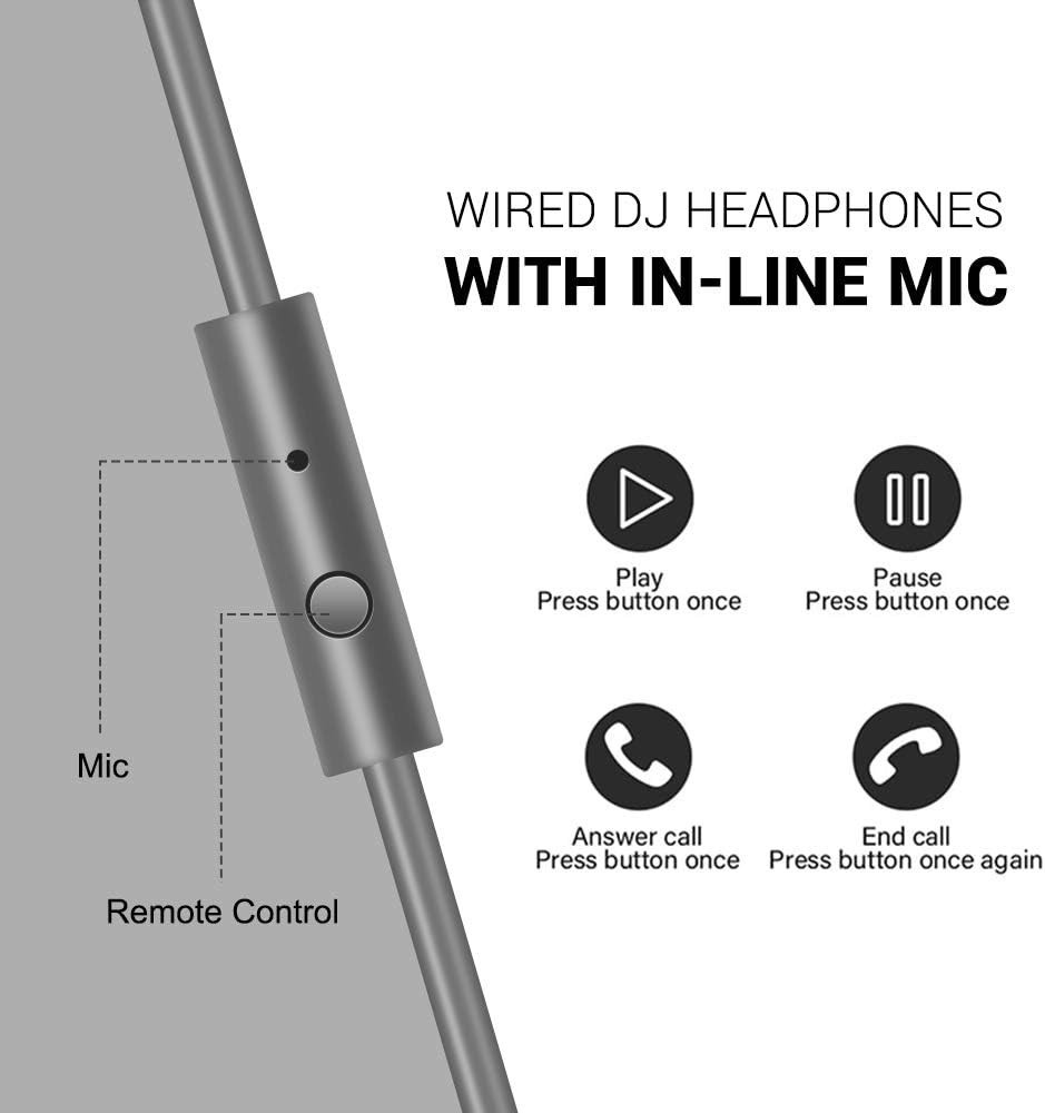 Comfortable Studio Headphones with Detachable Cables & Noise Control – Grey