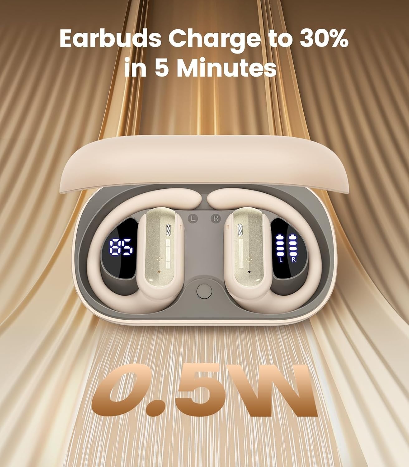 TAGRY Open Ear Headphones Wireless Earbuds 40HRS Playtime Fast Charging