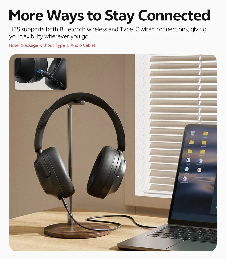 QCY H3S ANC Bluetooth 6.0 Headphones Hi-Res LDAC 102H Wireless Headset