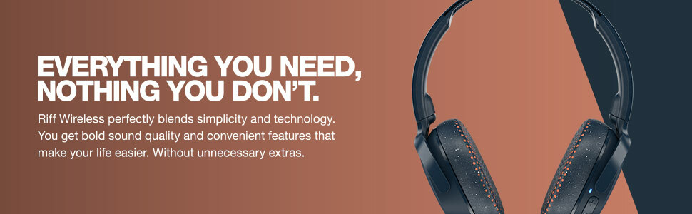 Skullcandy Bold Sound Unplugged Riff Wireless On-Ear Headphones S5PXW-L003