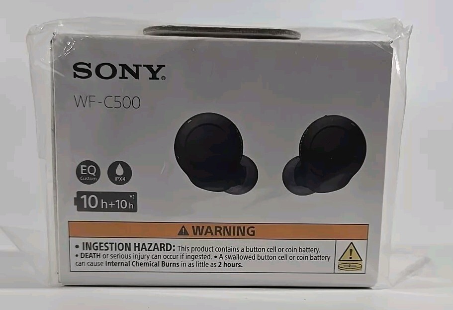 Sony WF-C500/B Bluetooth Wireless In-Ear Headphones EQ Custom IPX4 10 h – Black