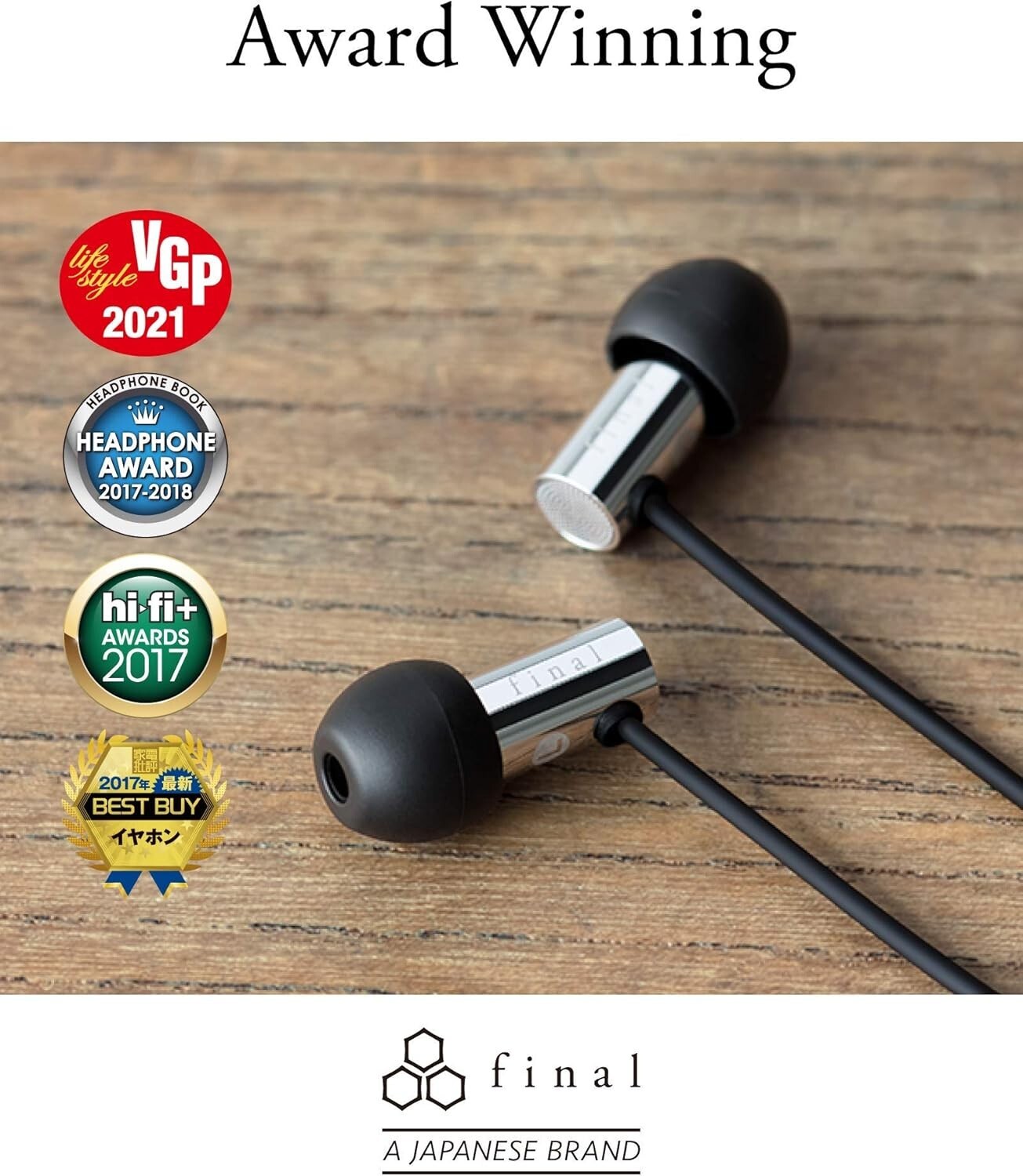 FINAL Audio E3000 In-Ear Earphones Earbuds Hi-Res Headphones IEM Monitors