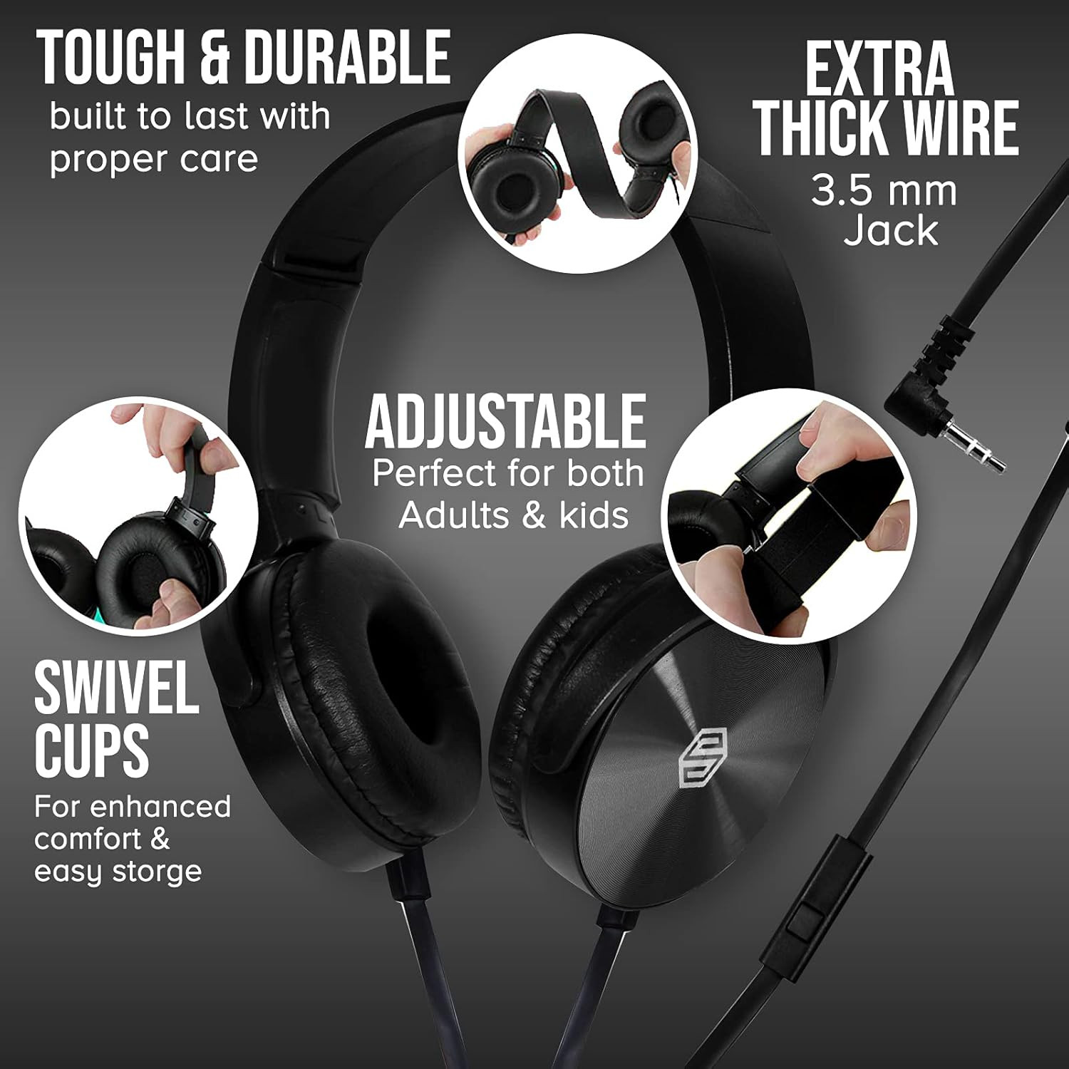 Premium Classroom Headphone & Mic Set 3.5Mm Jack Stereo Sound Earphones with Mic