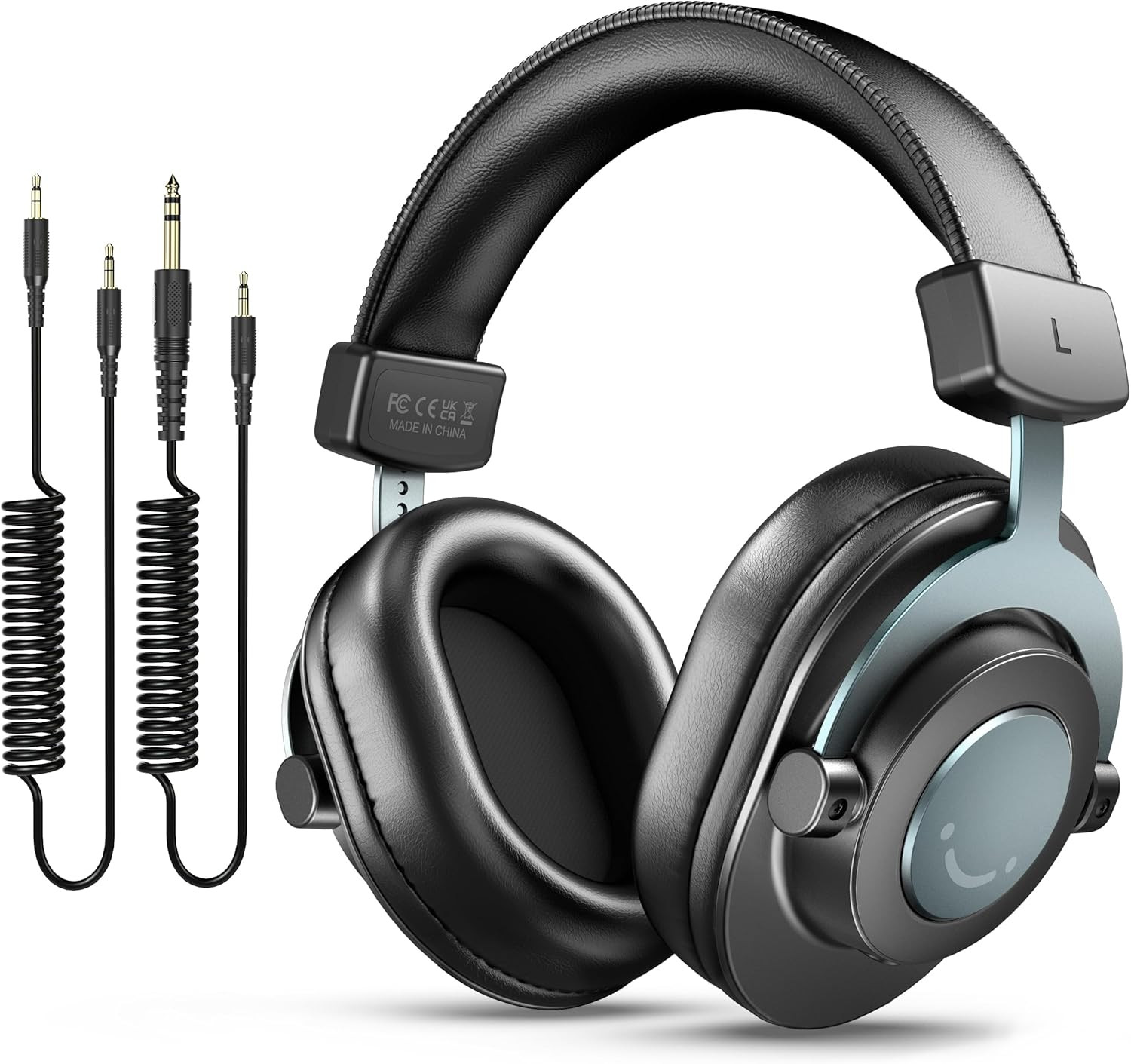 Studio Monitor Headphones for Recording, Wired Headphones with 50mm Driver, Over