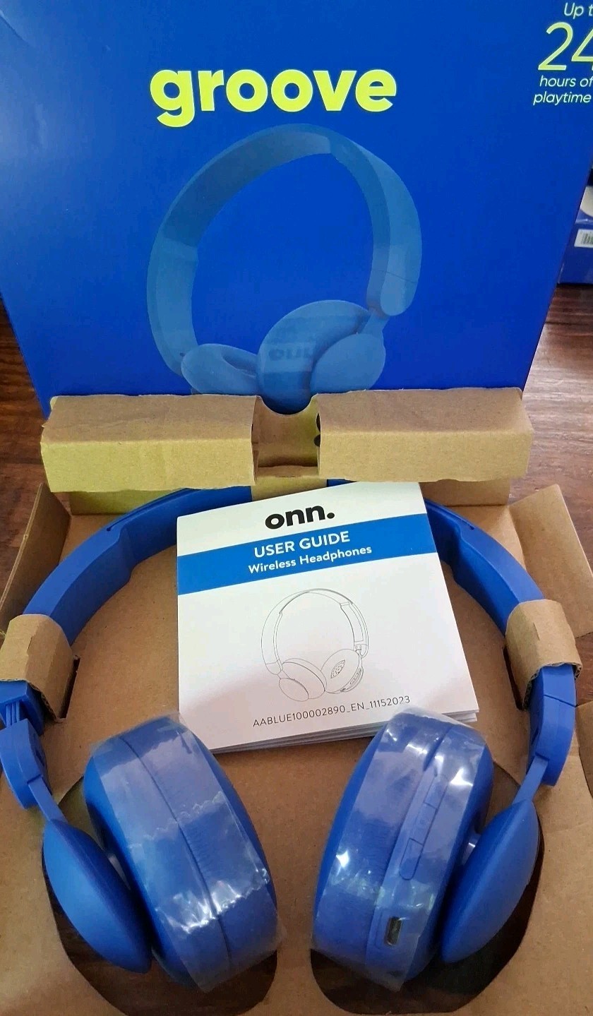 Groove Onn Wireless on Ear Headphones Bluetooth Microphone 33ft Range New OB