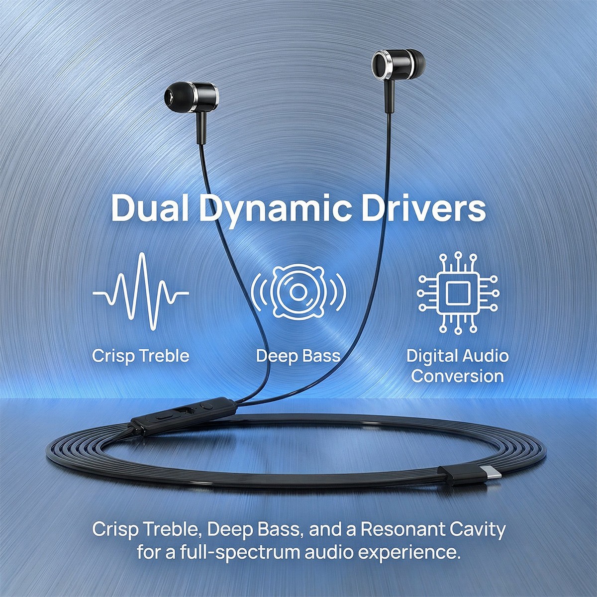 USB Type-C Digital In-Ear Earphones Hi-Res Audio for Samsung Type-C Phones Lot
