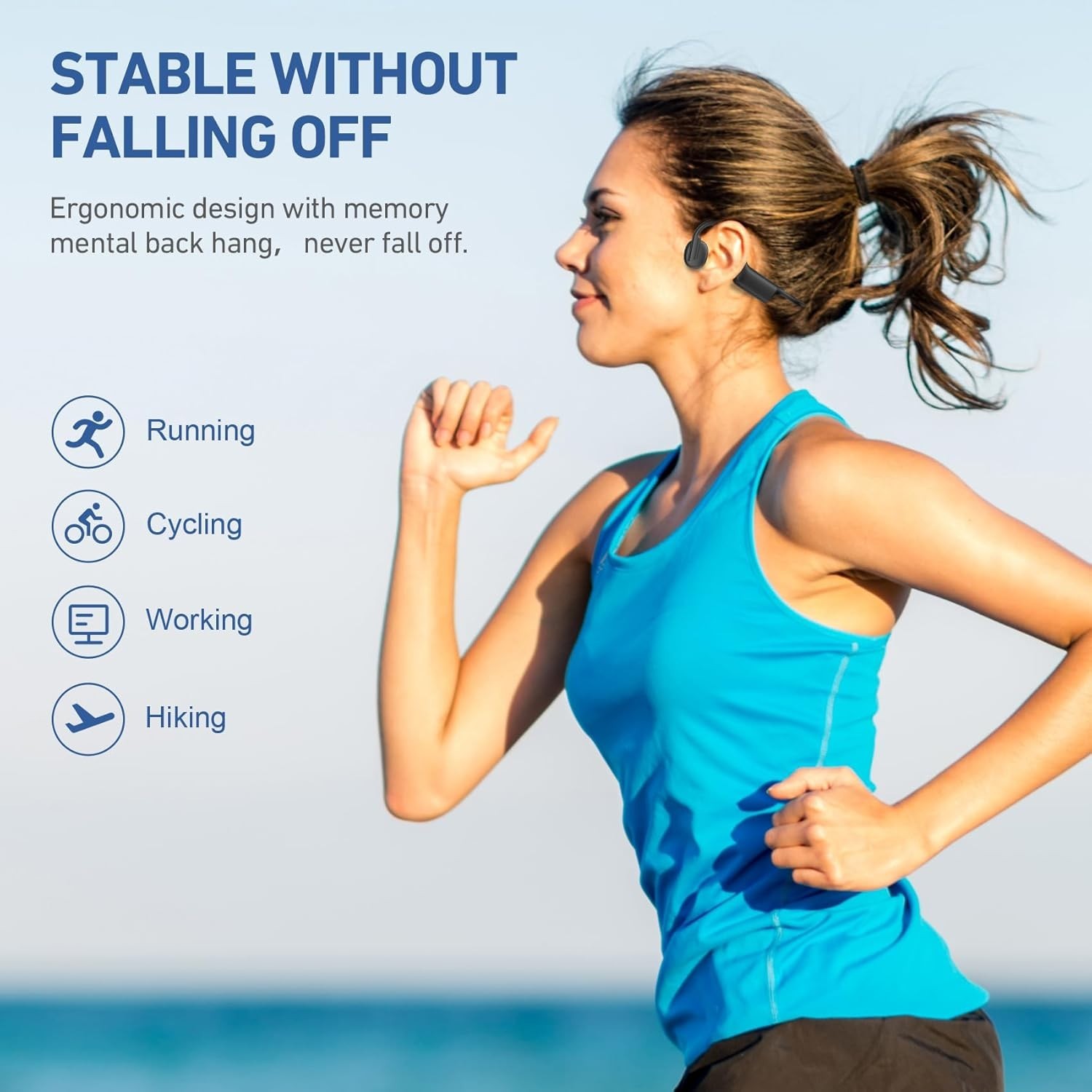 Bone Conduction Headphones with Bluetooth 5.4 – Waterproof Open Ear Design
