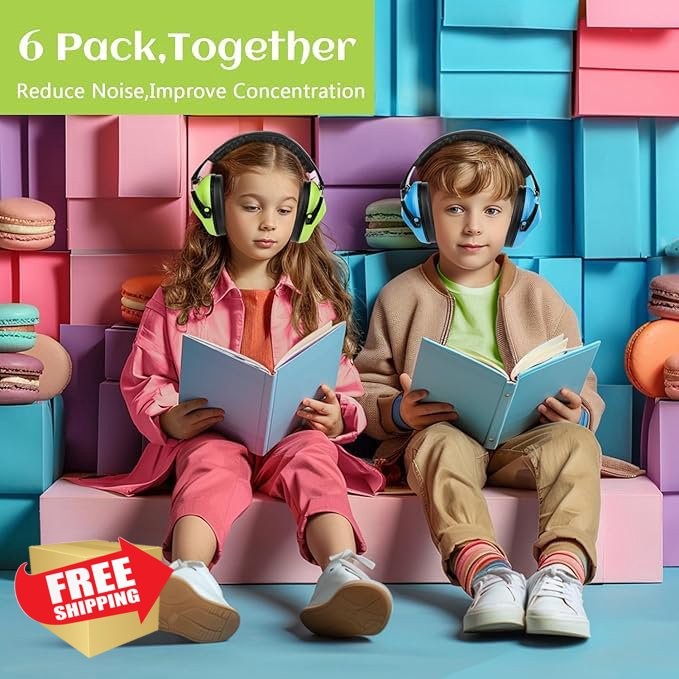Floriogra 6 Pack Multicolor Kids Noise Canceling Headphones