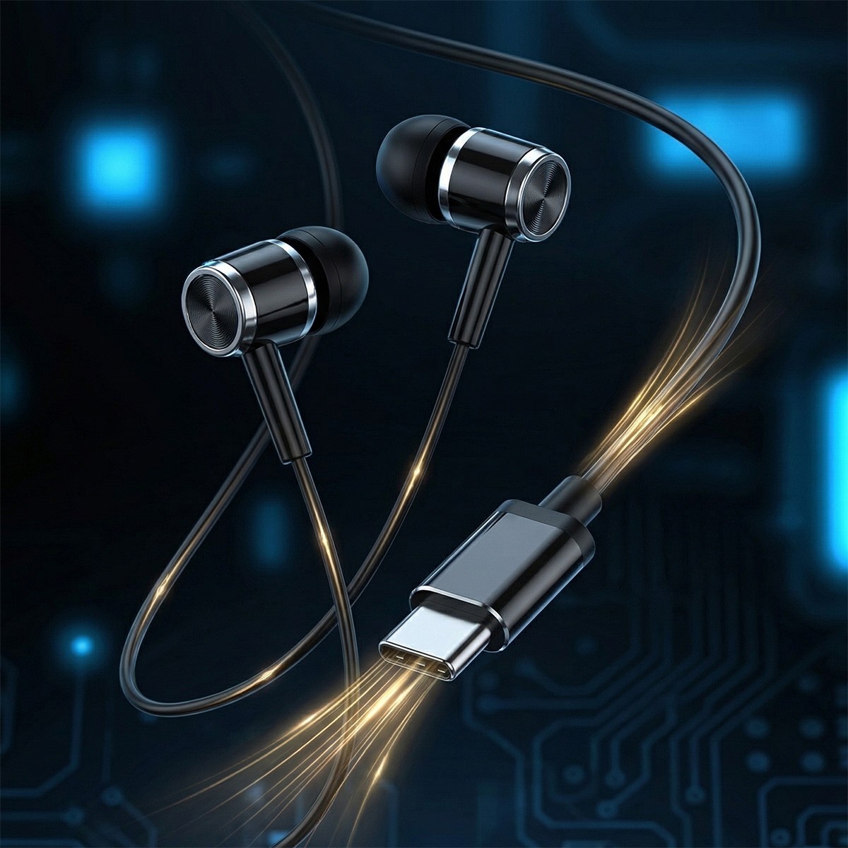 USB Type-C Digital In-Ear Earphones Hi-Res Audio for Samsung Type-C Phones Lot