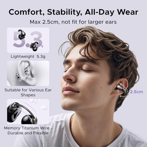 UGREEN HiTune S3 Open Ear Earbuds Bluetooth 5.4 Clip On Wireless Black