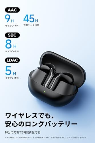 SOUNDPEATS Air6 HS Wireless Earbuds LDAC Hi-Res BT6.0 45H Black