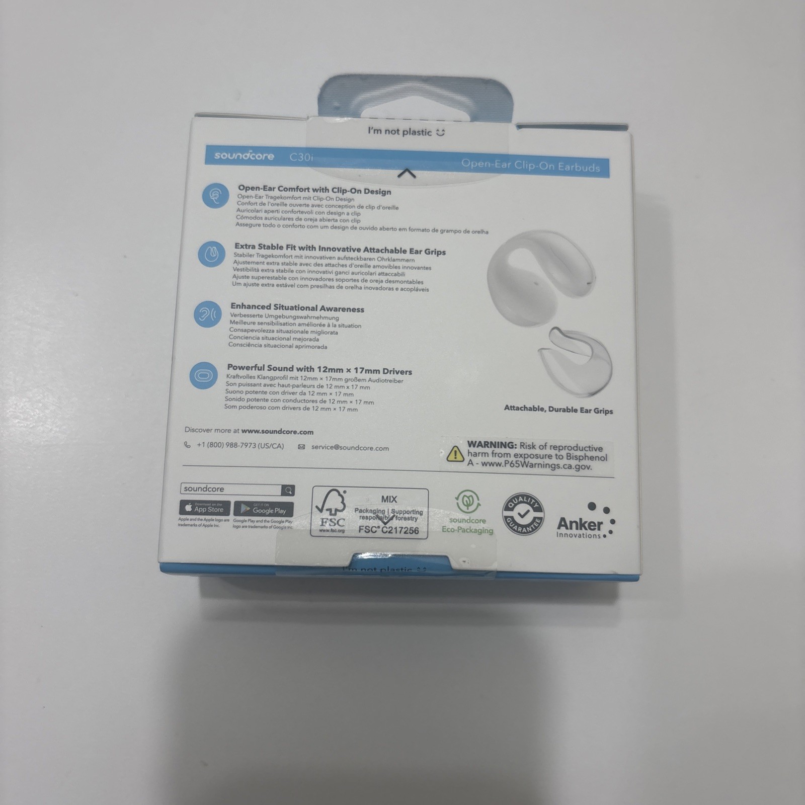 Soundcore C30i Open-Ear Clip-On Earbuds by Anker